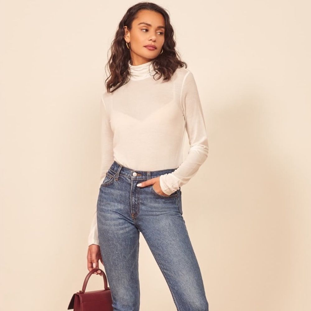 Reformation Reid Knit Turtle Neck Top